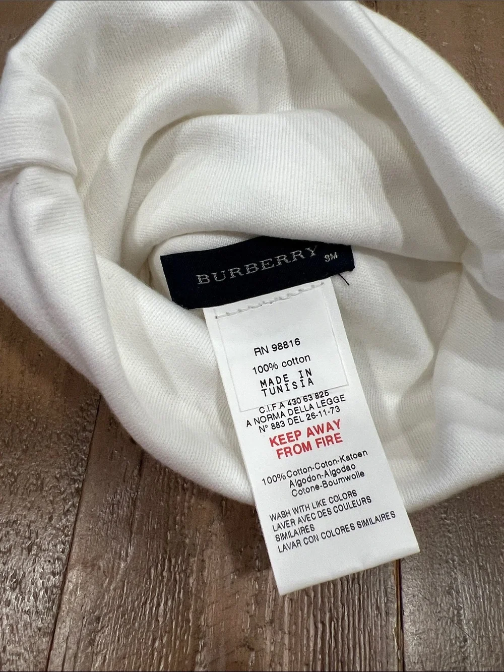 Burberry Teddy Bear print knotted cap 9 months ivory hat layette